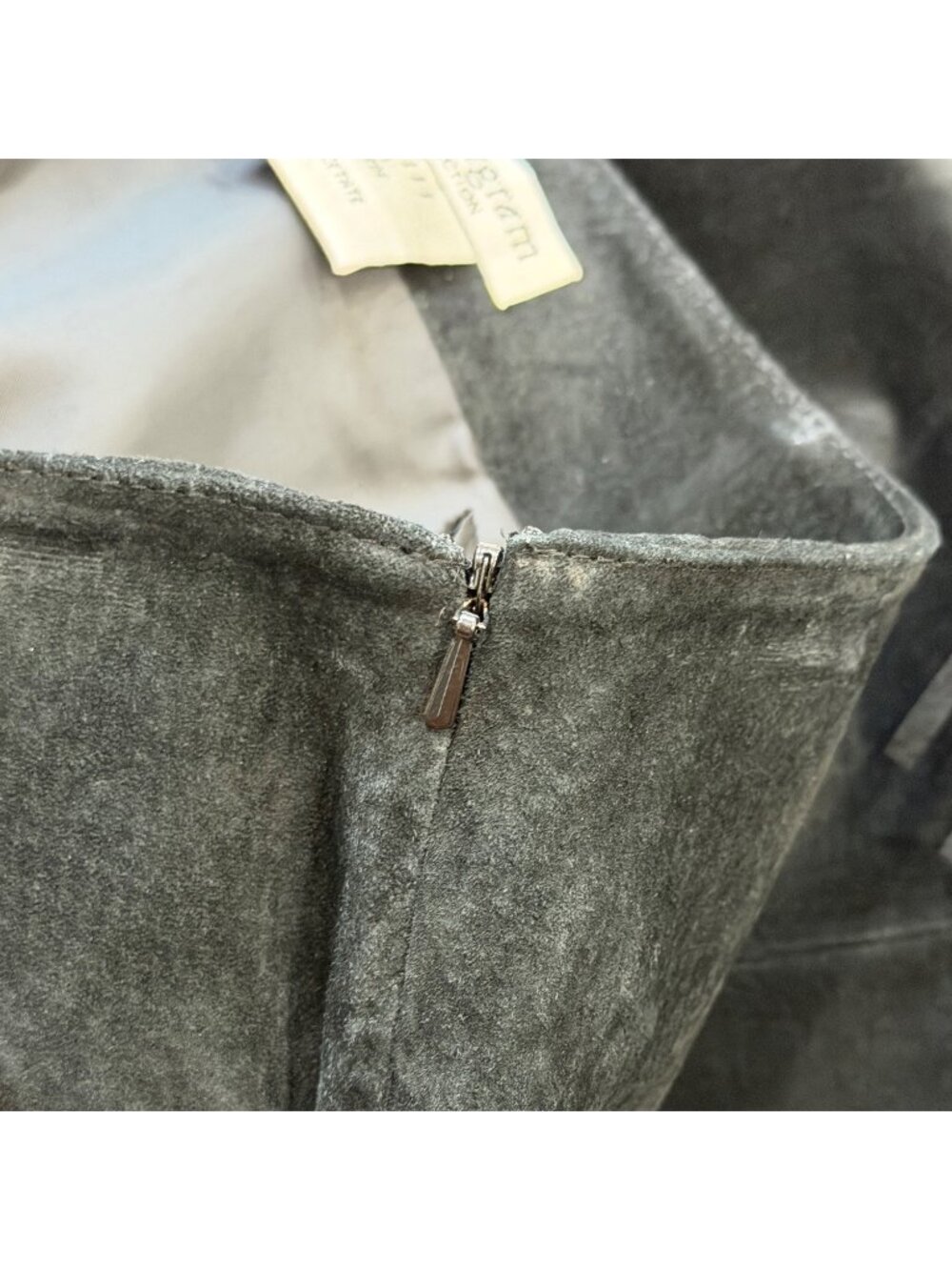 Lew Magram Womens Size 12 Black Suede Fringe Skirt Asymmetrical Vintage Western - Picture 7 of 8